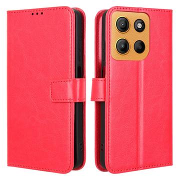 Étui Portefeuille Motorola Moto G15/G15 Power avec Fermeture Magnétique - Rouge