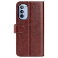 Étui Portefeuille Motorola Moto G31/G41 avec Fermeture Magnétique - Marron