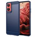 Coque Motorola Moto G35 en TPU Brossé - Fibre de Carbone