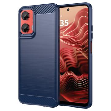 Coque Motorola Moto G35 en TPU Brossé - Fibre de Carbone