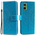 Étui Portefeuille Motorola Moto G35 Mandala Série - Bleu
