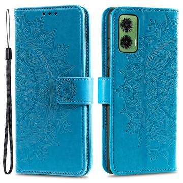 Étui Portefeuille Motorola Moto G35 Mandala Série - Bleu