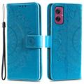 Étui Portefeuille Motorola Moto G55 Mandala Série - Bleu