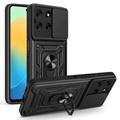 Coque Hybride Motorola Moto G56 à Anneau Rotatif avec Protection pour Appareil Photo - Noire