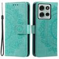 Étui Portefeuille Motorola Moto G75 Mandala Série - Vert