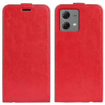 Étui à Rabat Vertical Motorola Moto G84 avec Porte-Cartes - Rouge