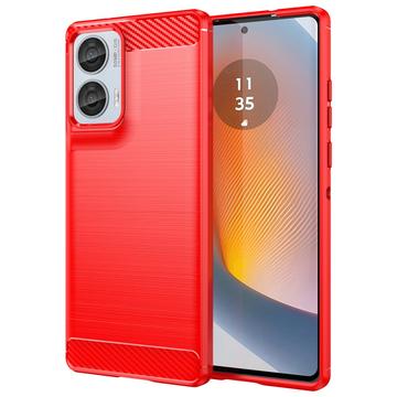 Coque Motorola Moto G85/S50 Neo en TPU Brossé - Fibre de Carbone