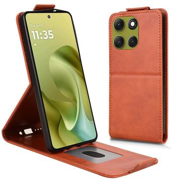 Étui à rabat vertical Motorola Moto G86 Power avec support - Marron