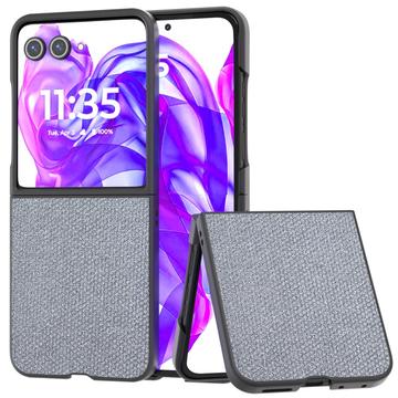 Coque hybride Motorola Razr 50 Ultra Texture Strass - Grise
