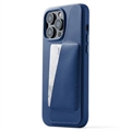 Coque en Cuir iPhone 11 Pro Max Mujjo Wallet - Bleu