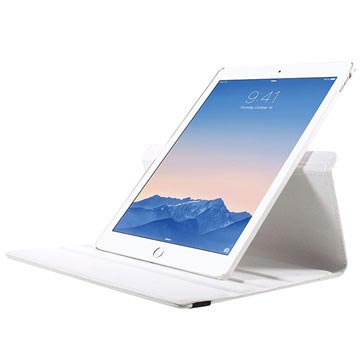 Étui iPad Pro 12.9 Rotatif Polyvalent avec Sangle Élastique - Blanc