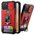 Coque Hybride iPhone 12/12 Pro Multifonction 4-en-1 - Rouge