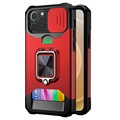 Coque Hybride iPhone 12/12 Pro Multifonction 4-en-1 - Rouge