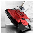 Coque Hybride iPhone 12/12 Pro Multifonction 4-en-1 - Rouge