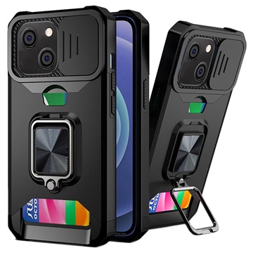 Coque Hybride iPhone 13 Multifonction 4-en-1 - Noire