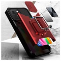 Coque Hybride iPhone 13 Multifonction 4-en-1 - Rouge