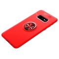 Coque Samsung Galaxy S10+ Magnétique Multifonction avec Support Bague - Rouge