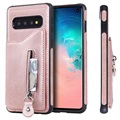 Samsung Galaxy S10 Multifunctional TPU Case with Stand - Rose Gold