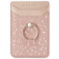Porte-Cartes Anti-RFID avec Anneau Muxma MX112 - Glitter - Rose Doré