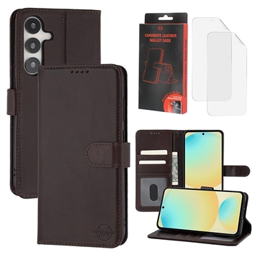 Étui Portefeuille Samsung Galaxy S24 FE en Cuir MyTPhone CardMate - Marron foncé