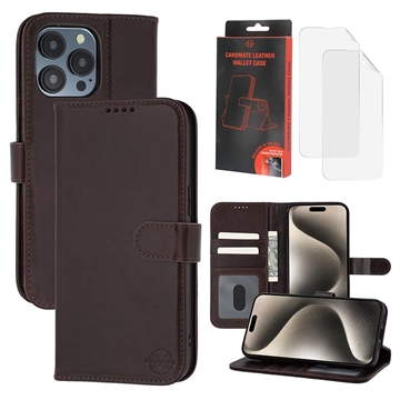 Étui Portefeuille iPhone 15 Pro Max en Cuir MyTPhone CardMate - Marron foncé