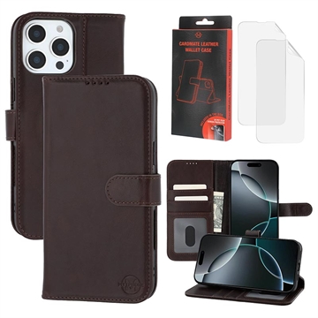 Étui Portefeuille iPhone 16 Pro en Cuir MyTPhone CardMate - Marron foncé