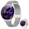 NX21 Montre intelligente pour femmes avec surveillance de la santé - Bluetooth 5.3 et IP68 - Argent