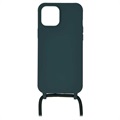 Coque iPhone 12 Mini en TPU - Série Necklace - Vert Foncé