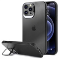 Coque Hybride pour iPhone 12/12 Pro avec Béquille Cachée - Noire / Transparente