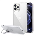 Coque Hybride pour iPhone 12/12 Pro avec Béquille Cachée - Blanc / Transparente