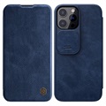 Étui à Rabat iPhone 13 Pro Max Série Nillkin Qin Pro - Bleu