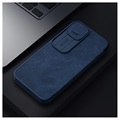 Étui à Rabat iPhone 13 Pro Max Série Nillkin Qin Pro - Bleu