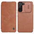 Étui à Rabat Samsung Galaxy S22 5G Nillkin Qin - Marron