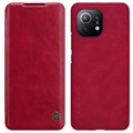 Étui à Rabat Xiaomi Mi 11 - Série Nillkin Qin - Rouge