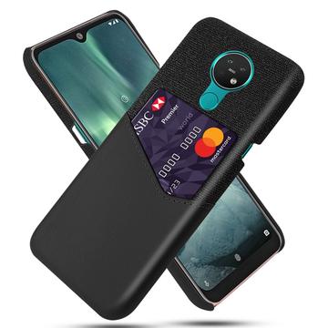 Coque Nokia 7.2 en Plastique Revêtue avec Porte-Cartes KSQ - Noir