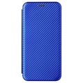 Étui à Rabat Nokia C1 Plus - Fibre de Carbone - Bleu