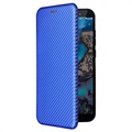 Étui à Rabat Nokia C1 Plus - Fibre de Carbone - Bleu