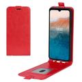 Étui à Rabat Vertical avec Porte-Cartes pour Nokia C21 Plus - Rouge