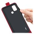 Étui à Rabat Vertical avec Porte-Cartes pour Nokia C21 Plus - Rouge