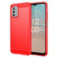 Coque Nokia G22 en TPU Brossé - Fibre de Carbone - Rouge