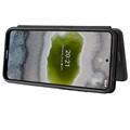 Étui à Rabat Nokia X10/X20 - Fibre de Carbone - Noir