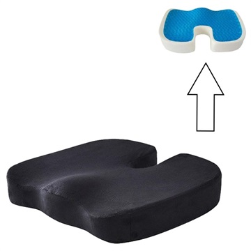 Coussin de Siège Orthopédique Antidérapant pour Chaise de Bureau - Noir