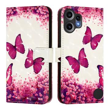 Étui Portefeuille Nothing CMF Phone 2 Pro - Série Wonder - Papillons roses