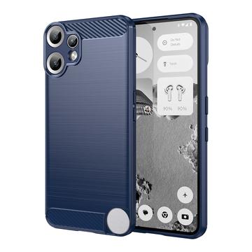 Coque Nothing CMF Phone 2 Pro en TPU Brossé - Fibre de Carbone - Bleue