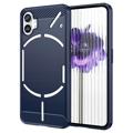 Coque Nothing Phone (1) en TPU Brossé - Fibre de Carbone - Bleu