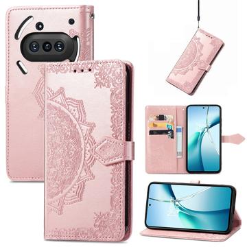 Étui Portefeuille Nothing Phone (3a) Mandala Série - Rose Doré