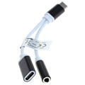 Adaptateur Audio & Charge USB-C / 3.5mm 2-en-1 OTB - Blanc