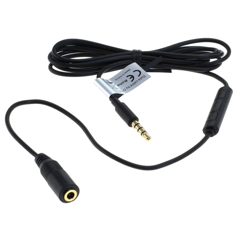 Câble d'Extension Audio 3.5mm avec Microphone OTB 125cm Noir
