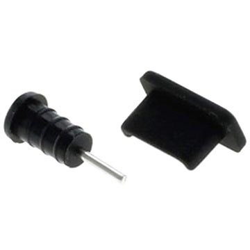 Set de Bouchons Anti-Poussière OTB - USB 3.1 Type-C, Prise 3.5mm - Noir