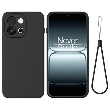 Coque OnePlus 13T en silicone liquide avec dragonne - Noire